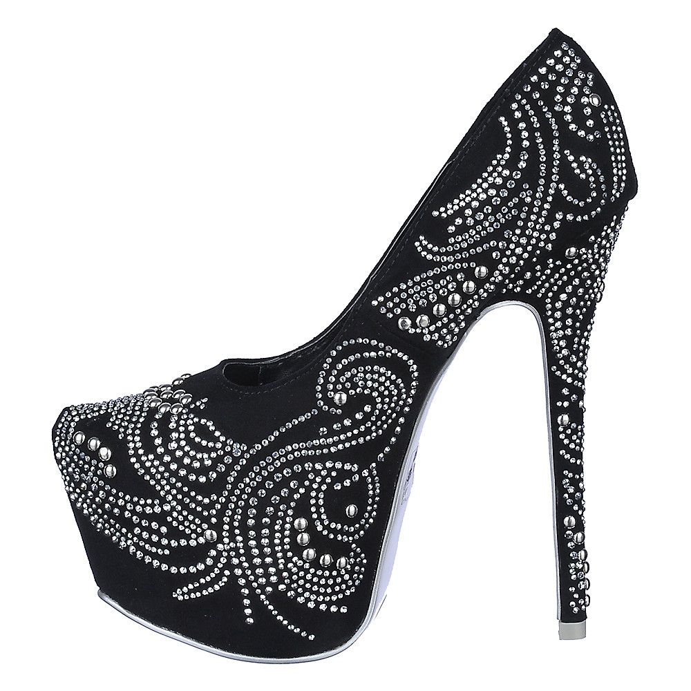 black silver high heels