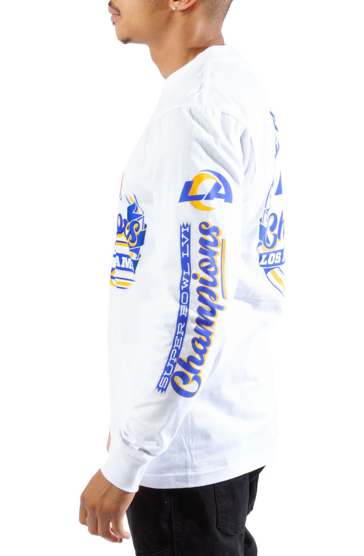 JH DESIGN LA Rams Championship Long Sleeve Tee RMS8L3SBA2-WHT - Shiekh