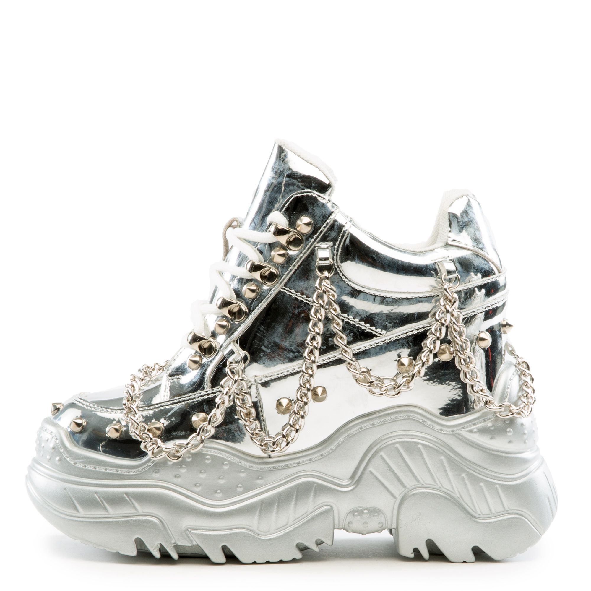 Alphabetical order Regularity stereo ANTHONY WANG Space Candy Studded Wedge Sneaker SPACE CANDY-SLV - Shiekh