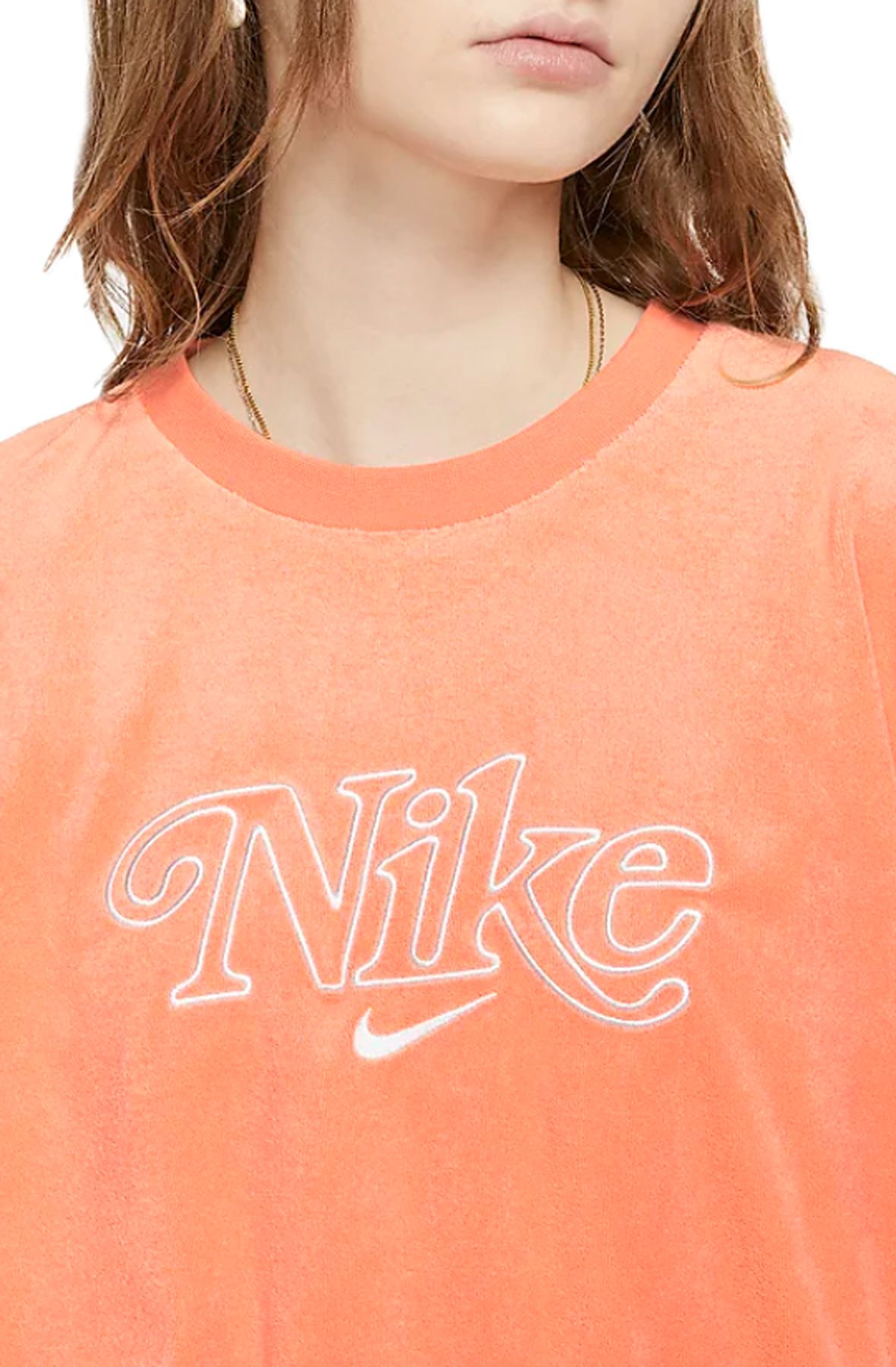 nike women's retro femme terry cropped crew sweatshirt