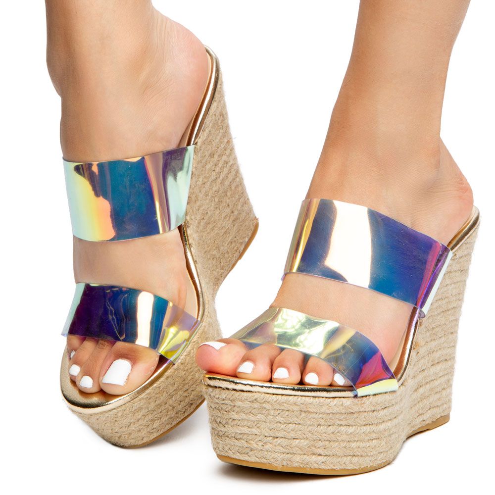 clear wedge sandals