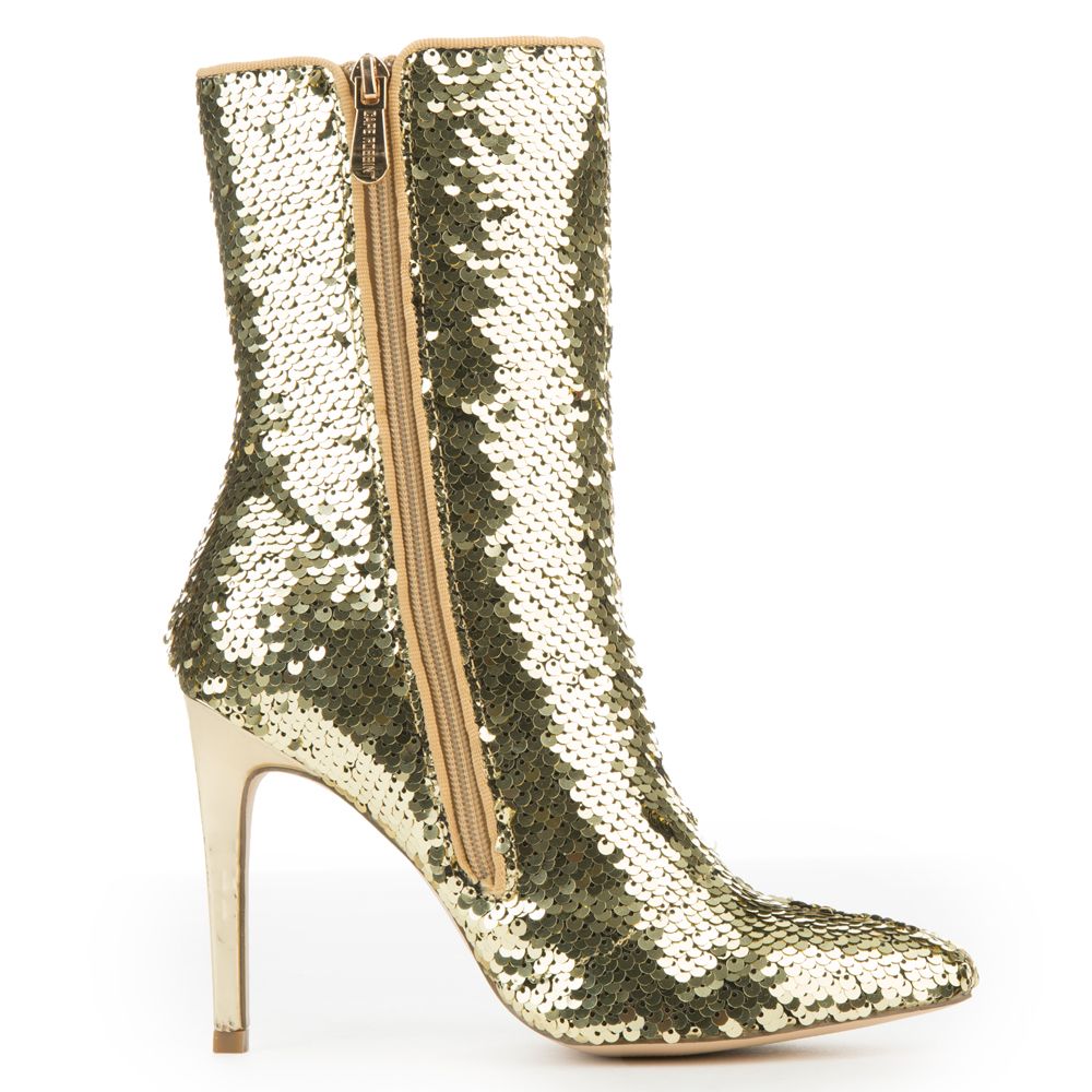 CAPE ROBBIN Gigi-9 Gold Bootie GIGI-9/GOLD - Shiekh