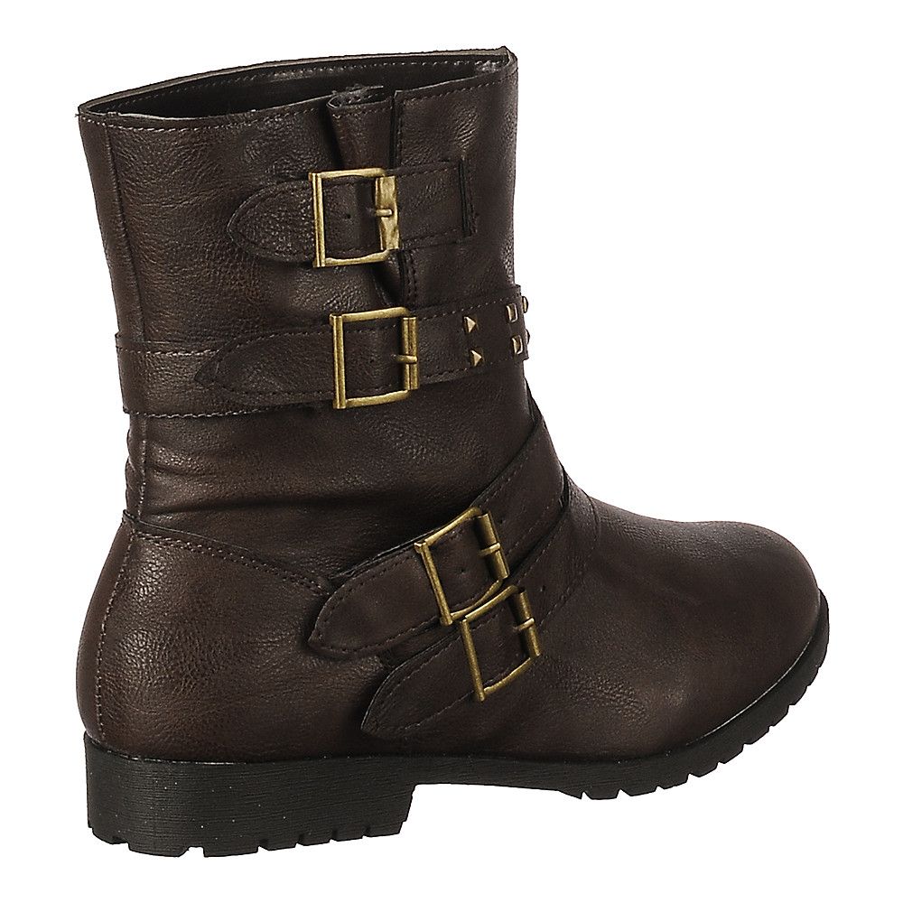 women's brown ankle boots low heel
