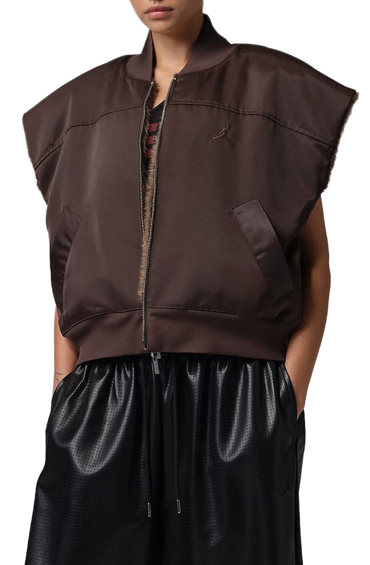 トップス Shoulder Vest - Flight Satin JORDAN Flight Reversible Vest IO3045 237 - Shiekh
