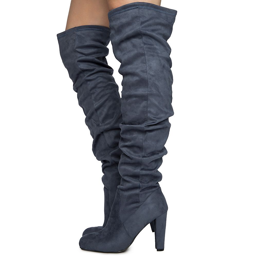 grey thigh high boot