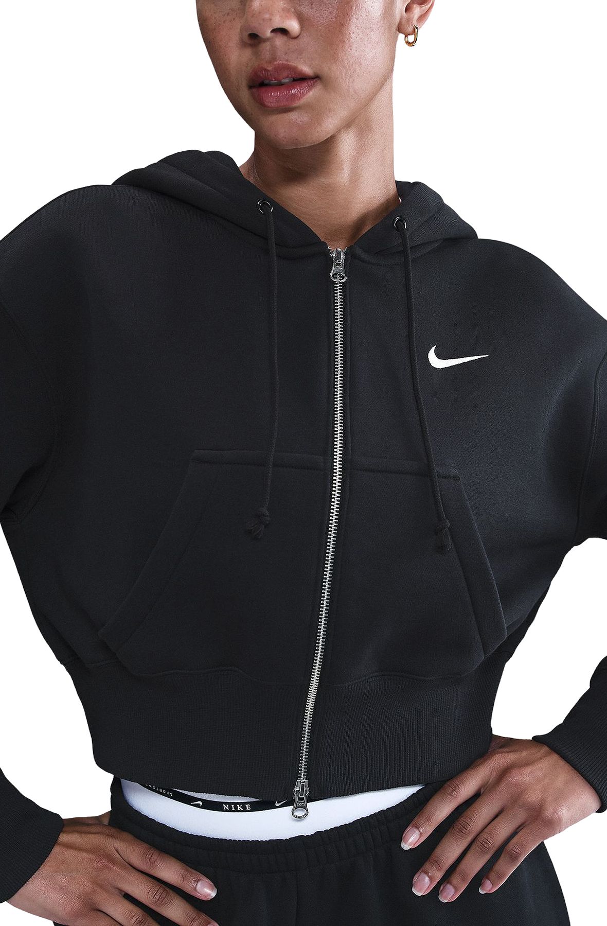 cropped zip hoodie nike