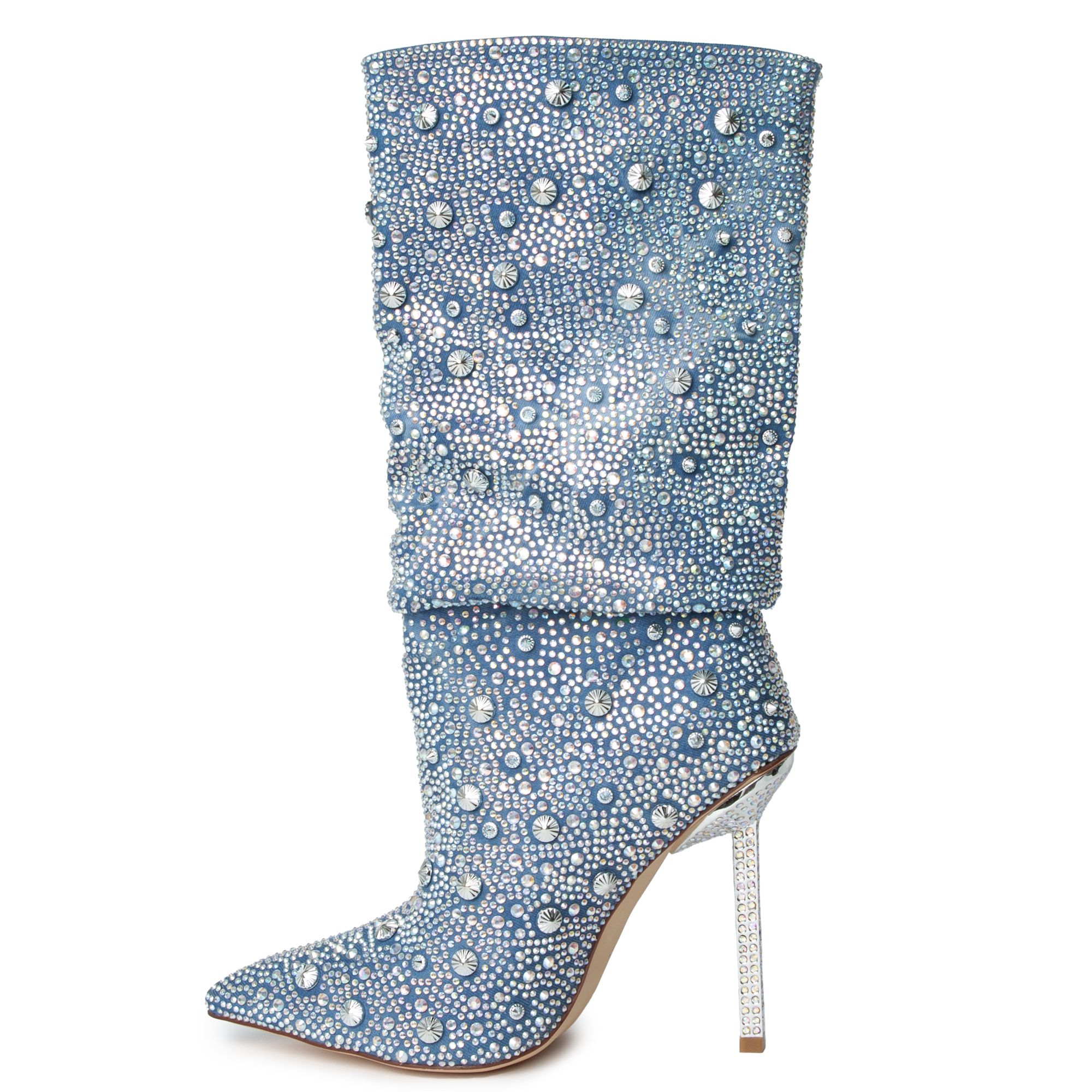 AZALEA WANG Challenger Studded Bootie CHALLENGER-DENIM - Shiekh