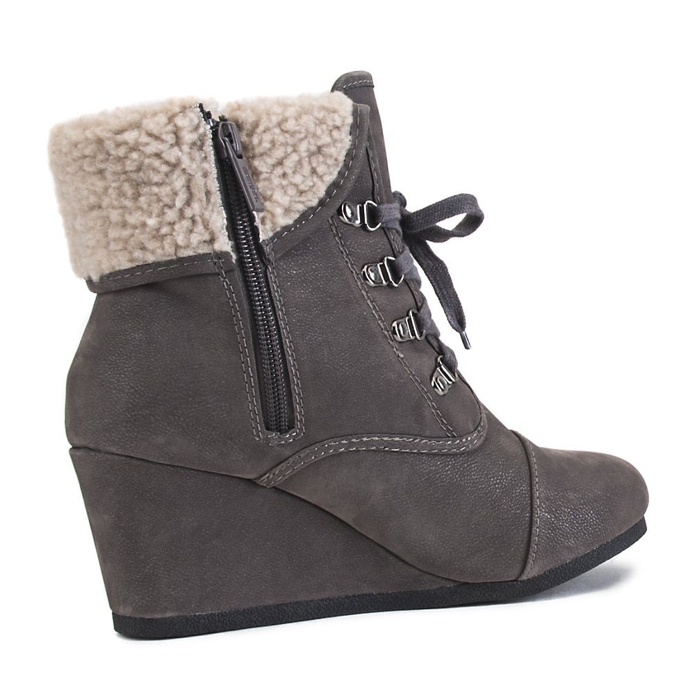 fall furry wedges boots