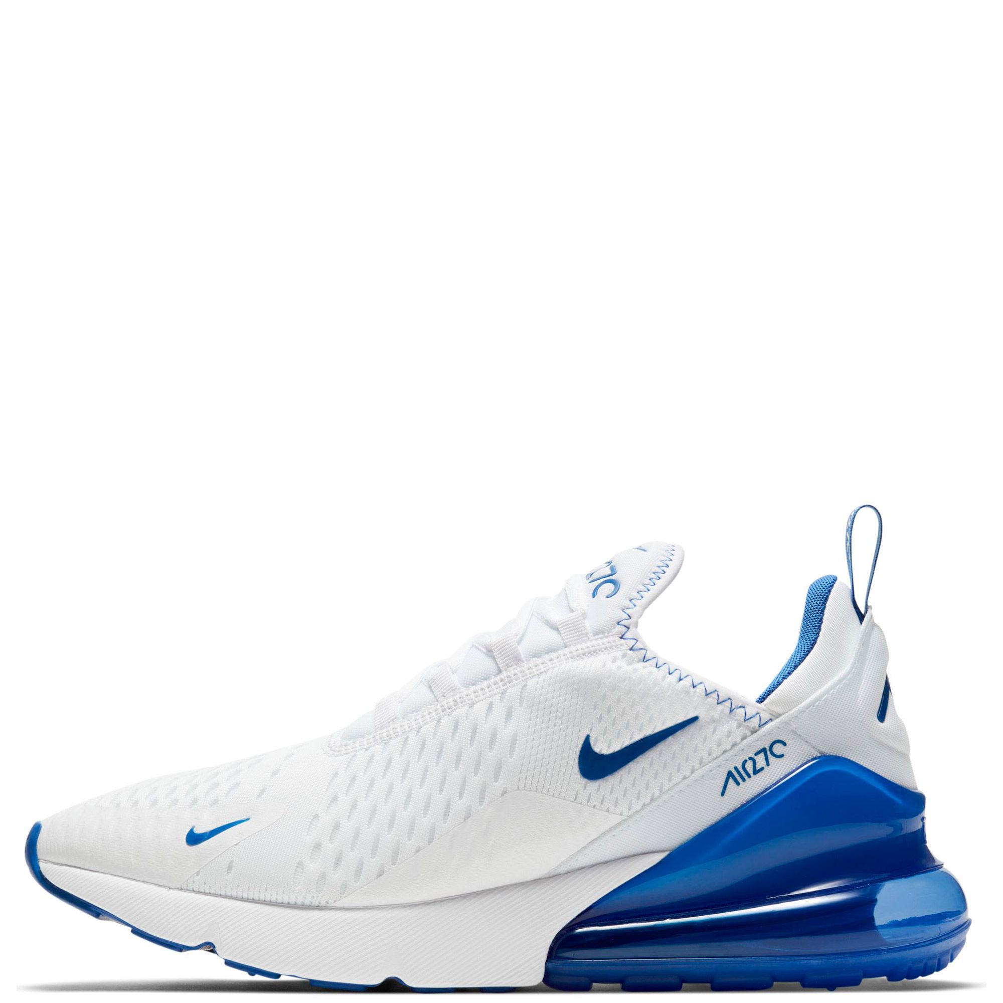 white and light blue air max 270