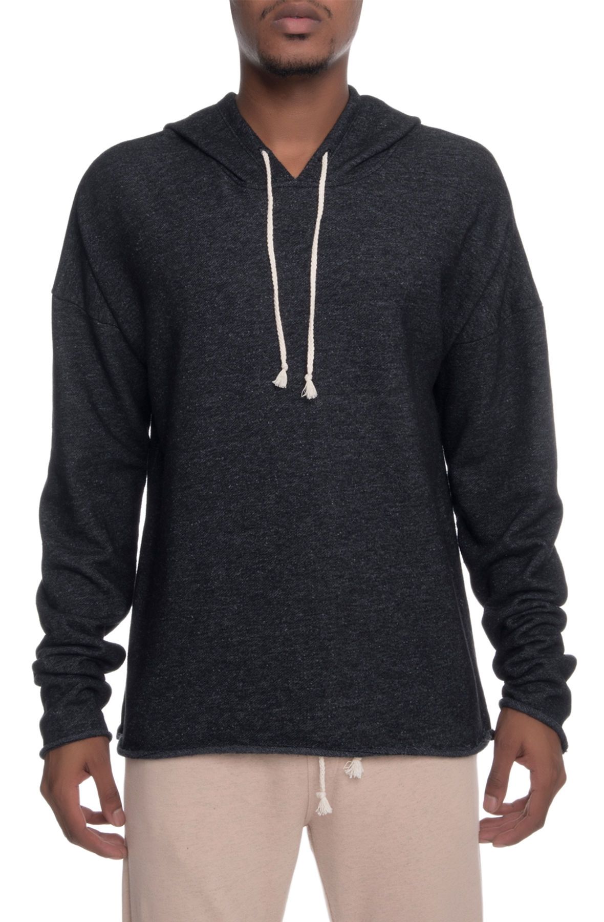 S&D The Sergey Cropped Box Fit Hoodie in Slub SD3016BLK Shiekh