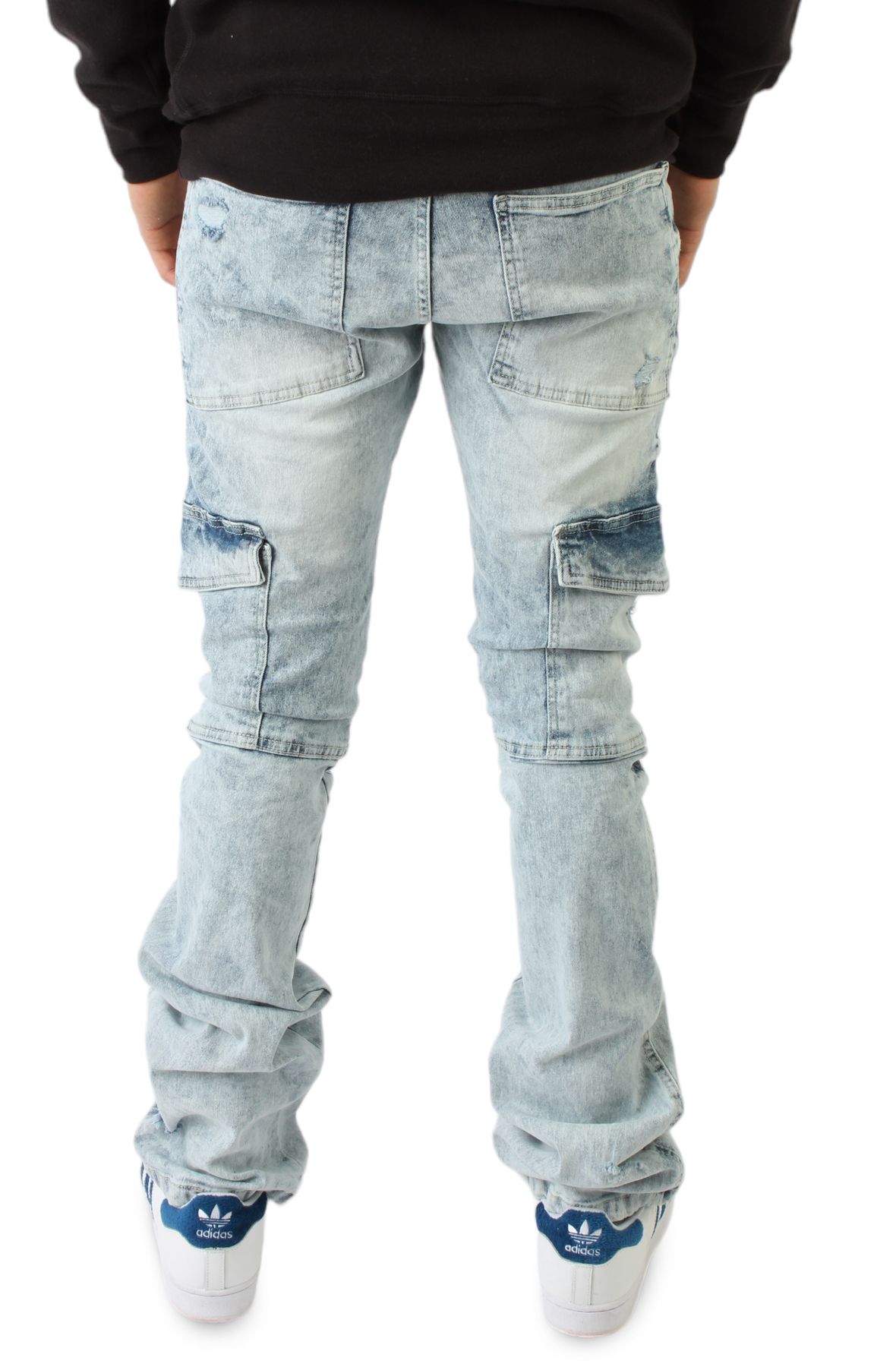 【HI FI FNK】Ran Cargo Raw Denim GODSPEED NEW YORK - Rockstar Flare Cargo Denim (Grey Wash)
