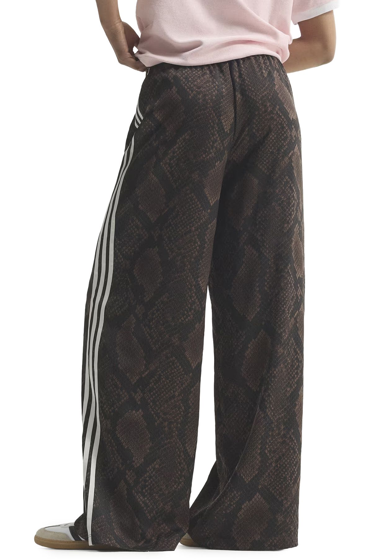 ADIDAS Satin Snake Print Wide Leg Track Pants KX1887 - Shiekh