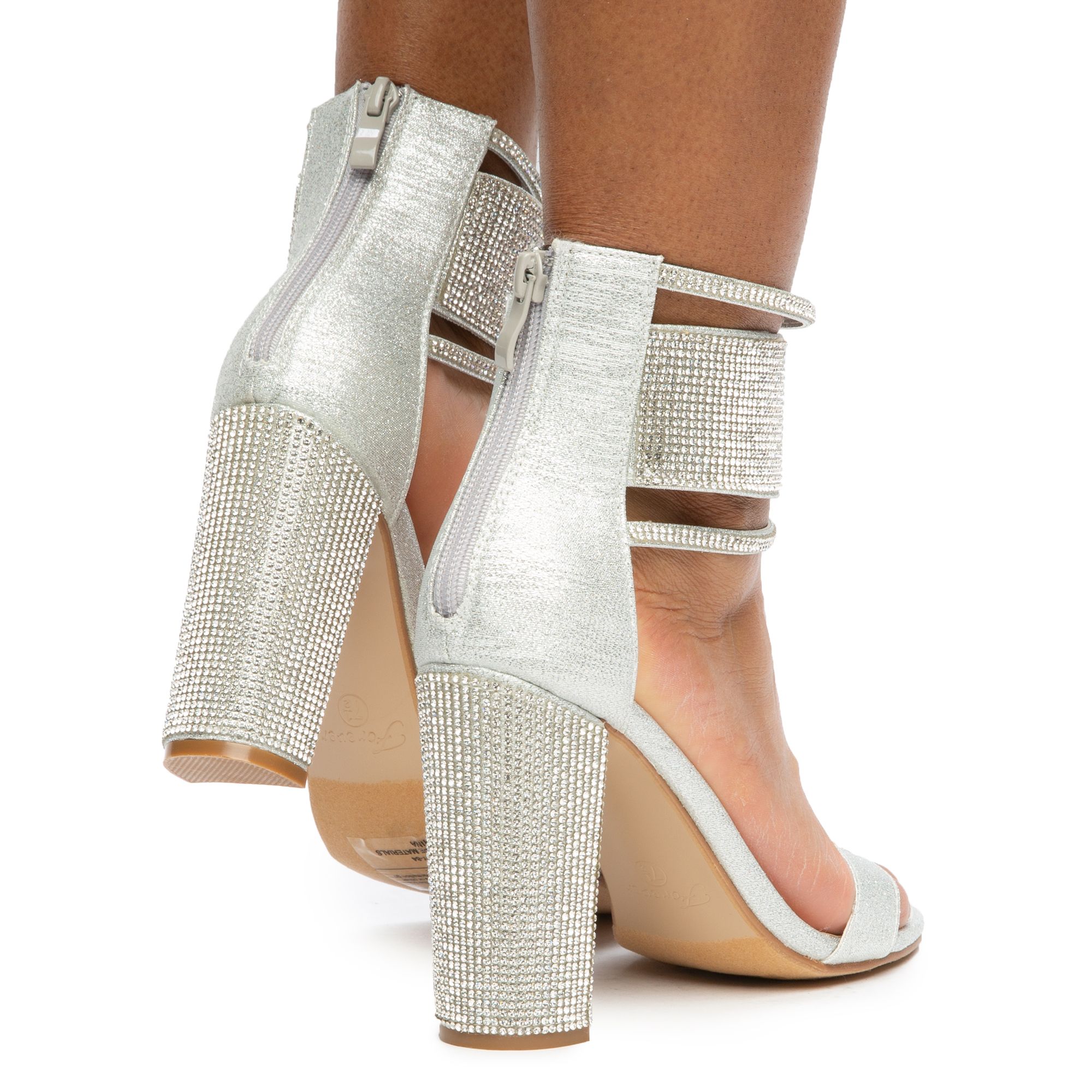 FOREVER LINK INTERNATIONAL Quality84 Rhinestone Ankle Band High Heels