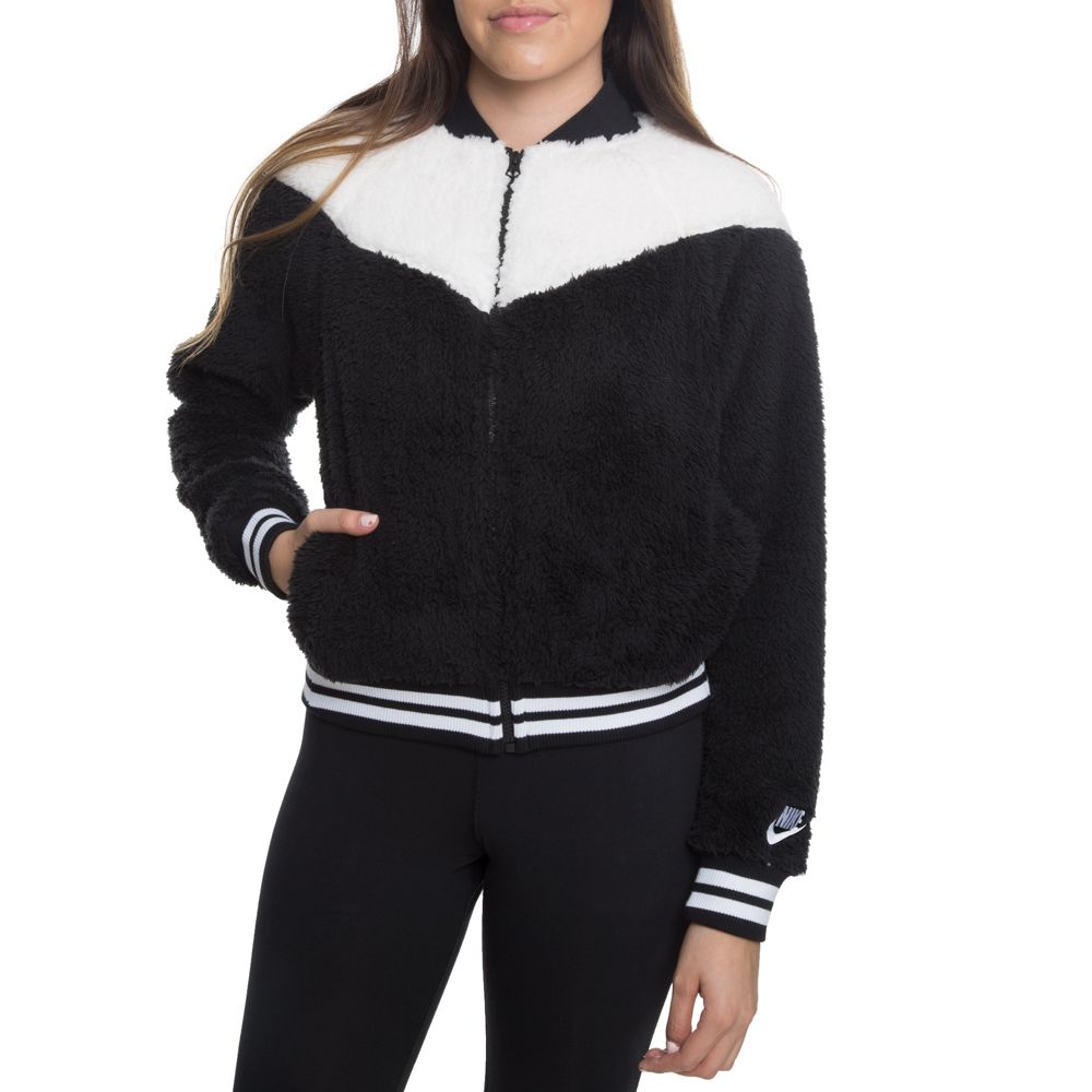 white sherpa bomber jacket