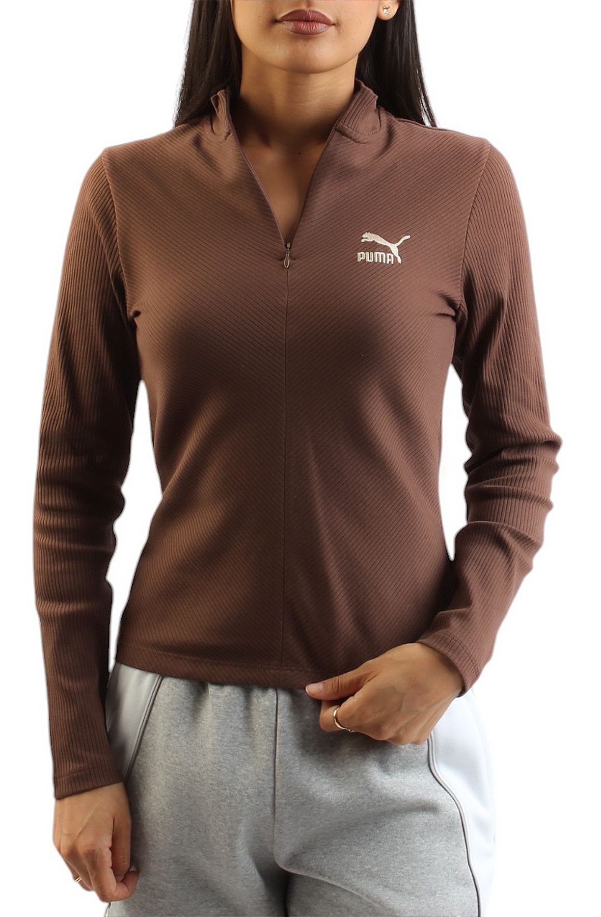 PUMA CLASSICS RIBBED LONG SLEEVE Brown 62663265 - Shiekh