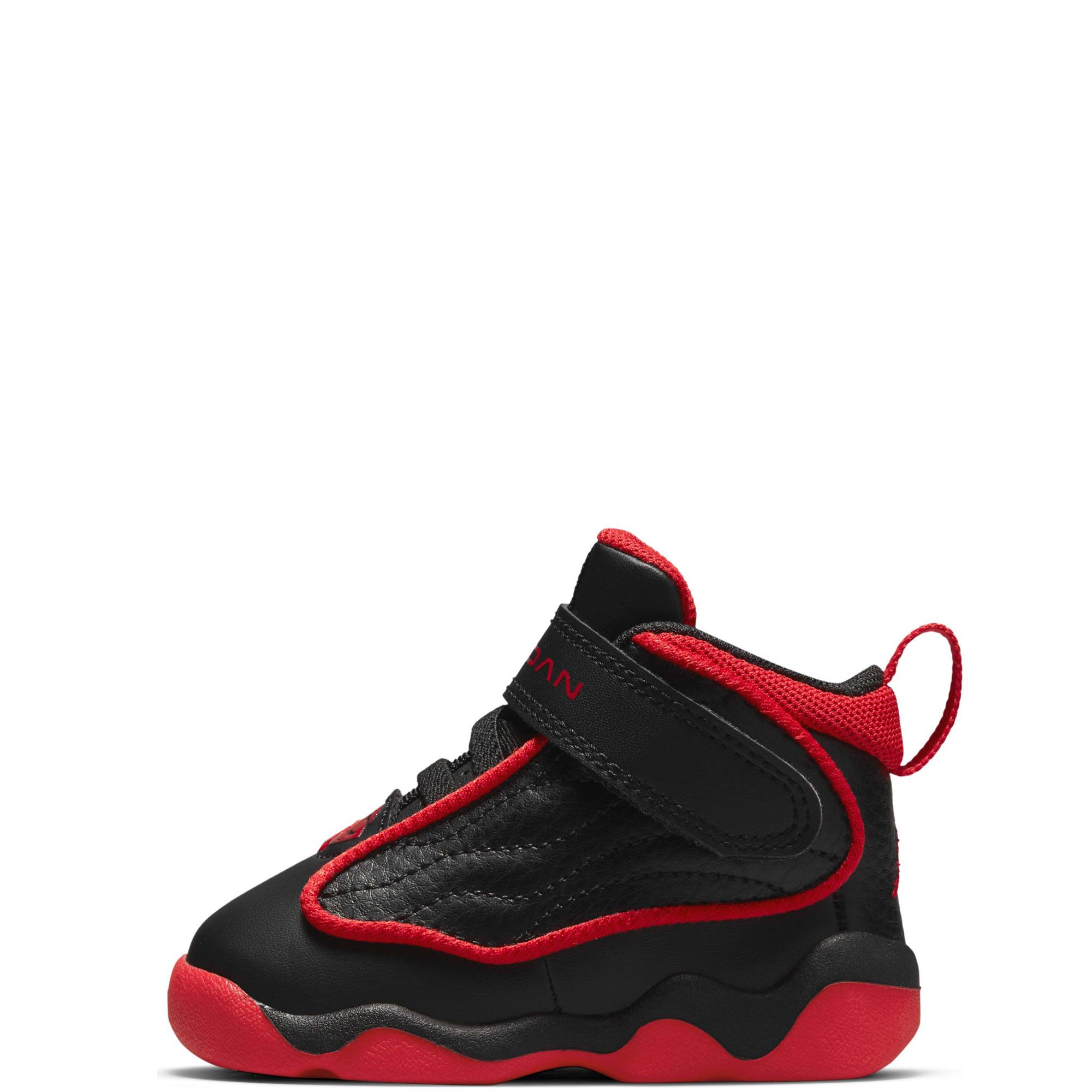 black and red jordan pro strong