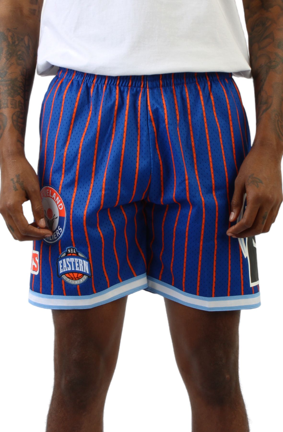 Mitchell and Ness Cleveland Cavaliers City Collection Mesh Shorts Royal/Orange