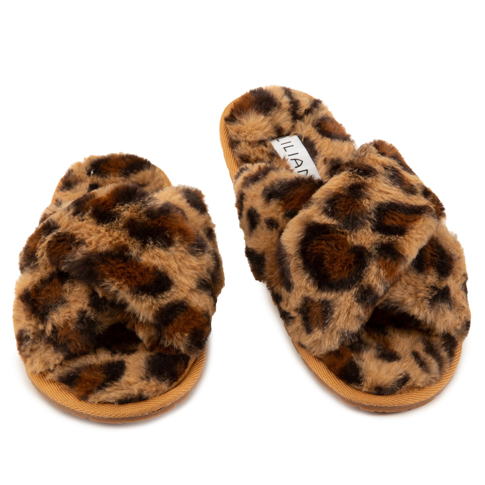 fuzzy leopard slippers