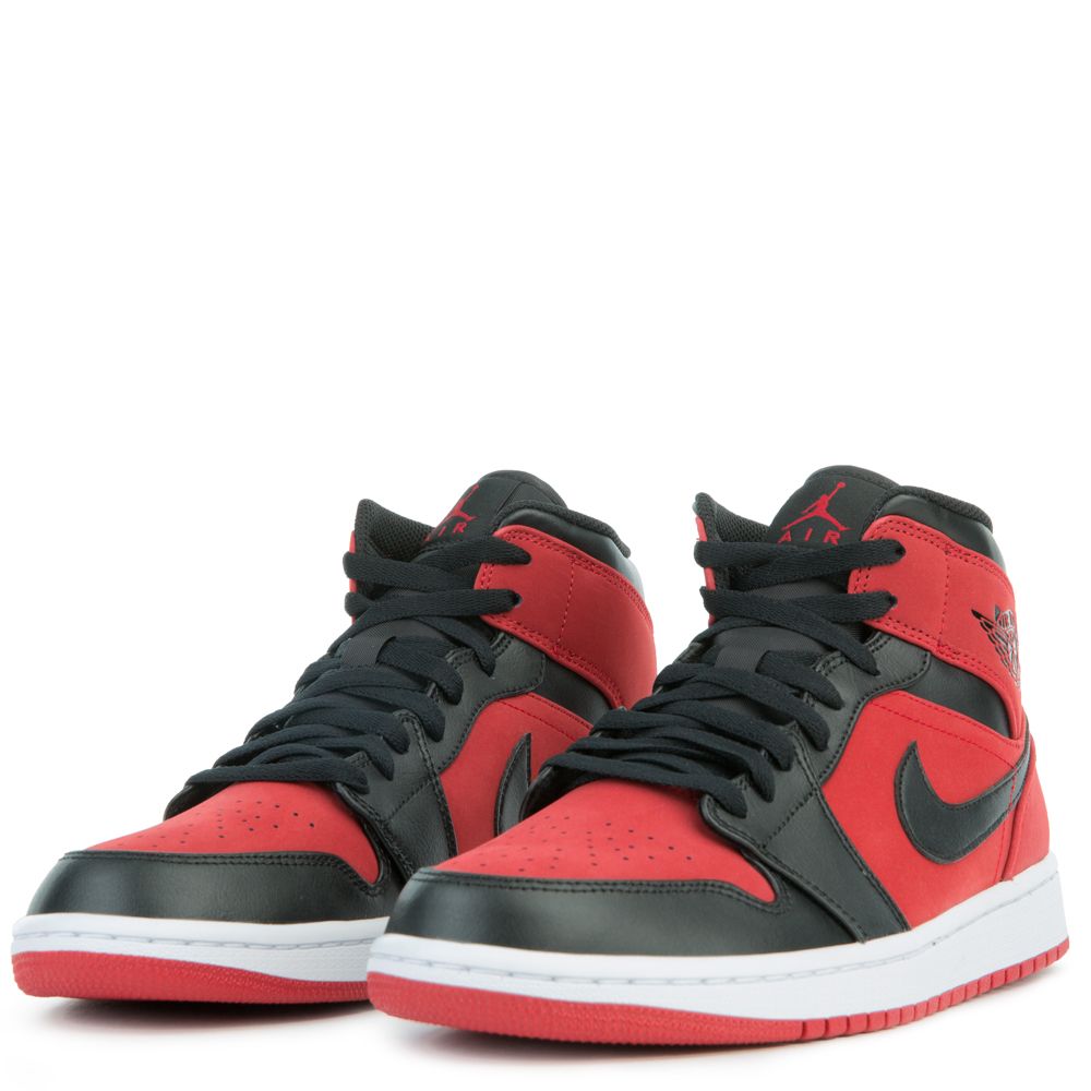 jordan 1 mid red and black