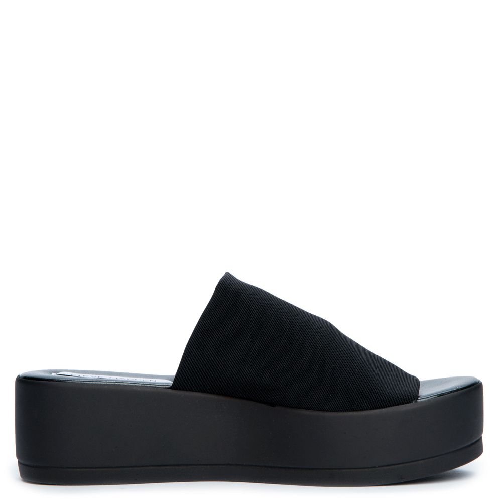 メデン Steve Madden Womens 5O66 Flat Sandals Black Size 6.0