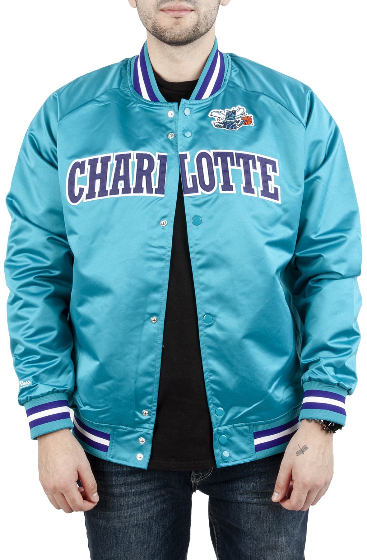 MITCHELL AND NESS Charlotte Hornets Satin Jacket OJBF3413-CHOYYPPPHRBL -  Shiekh