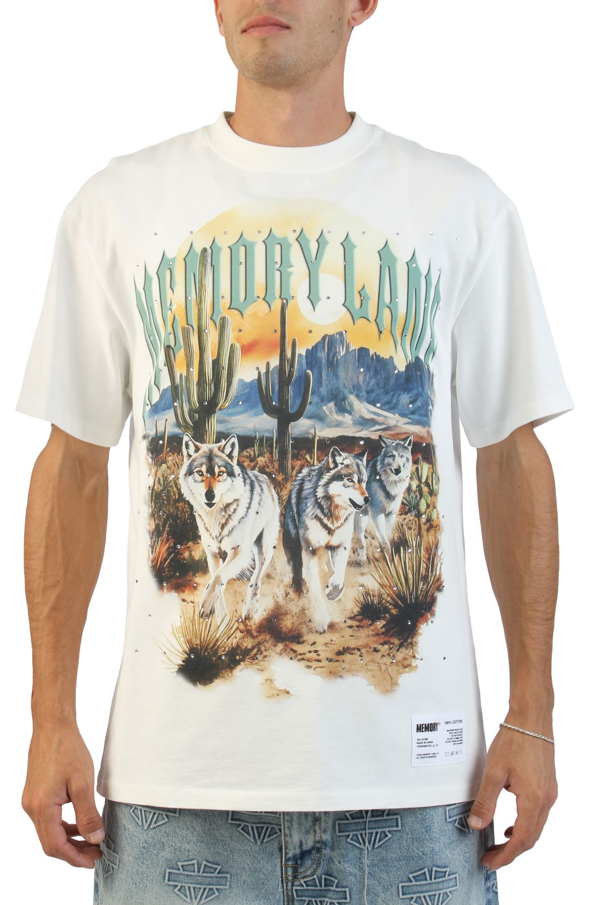 MEMORY LANE Running Wolves T-Shirt ML-HO25-022 - Shiekh