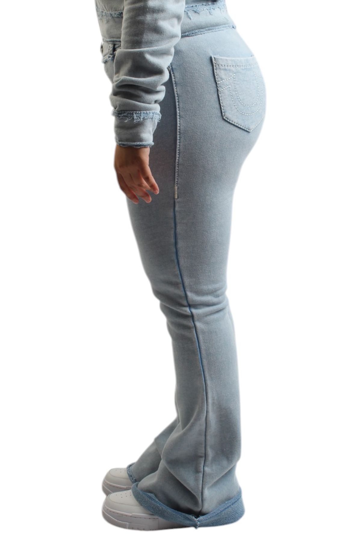 TRUE RELIGION WASHED BIG T RAW EDGE TRACK PANT 208713 - Shiekh