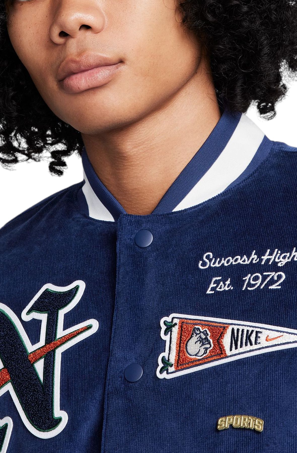 NIKE Corduroy Bomber Jacket FQ6159 410 - Shiekh