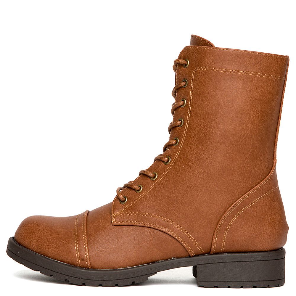 Womens cognac combat boots clearance
