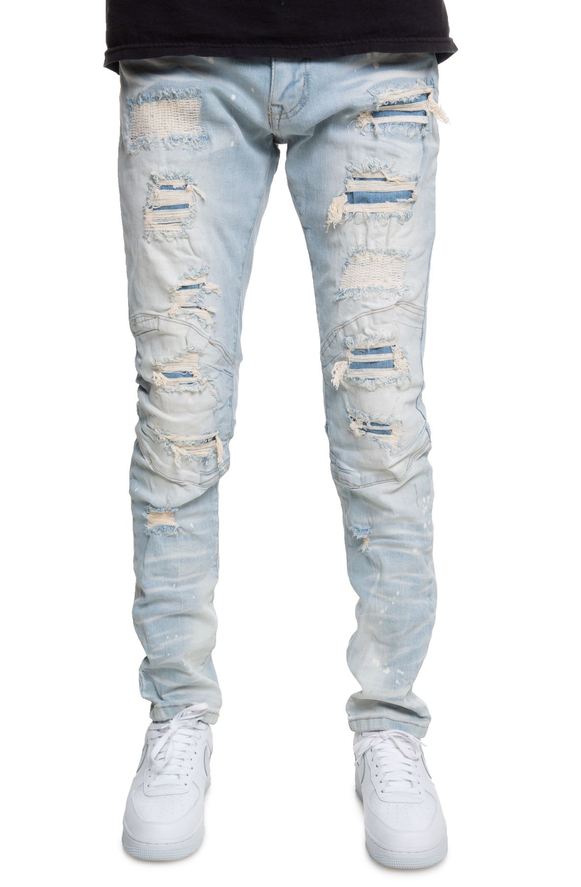 SMOKE RISE Miguel Knee Pad Jeans JP20132SPKLBL Shiekh