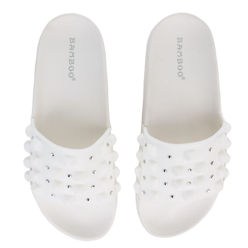 white flat slides