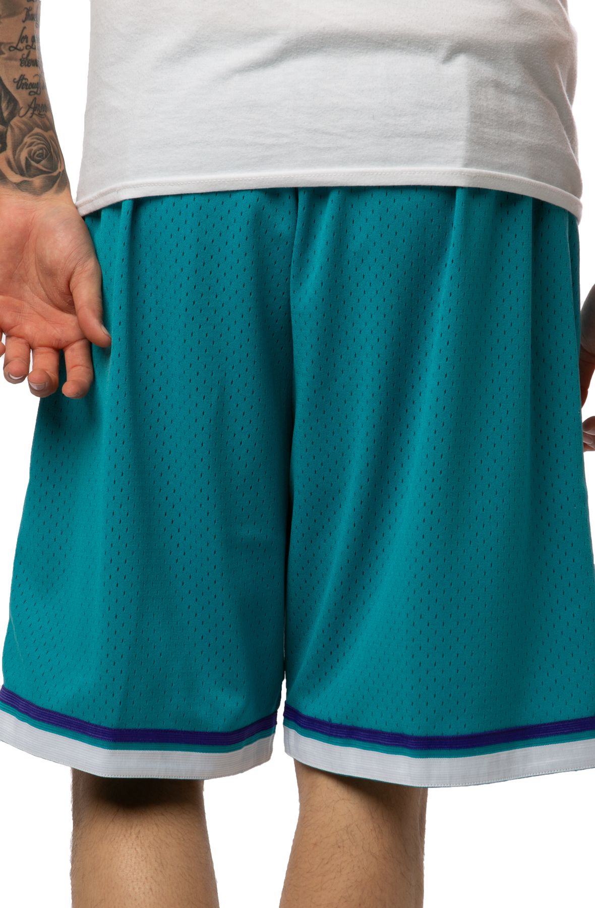 MITCHELL & NESS Charlotte Hornets 1994-95 Alternate Swingman Shorts  SMSHAC18011-CHOPURP94 - Karmaloop