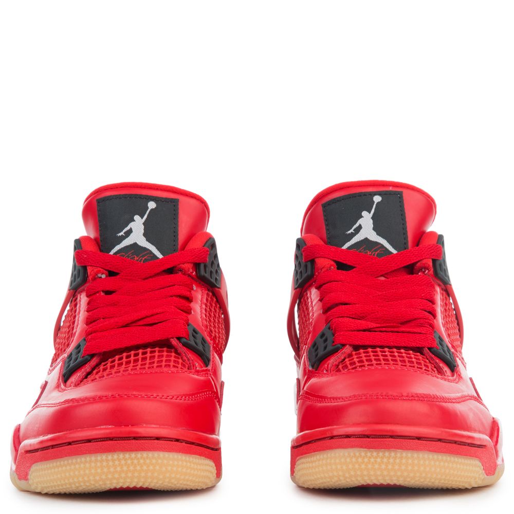 women's red white and black jordan 4