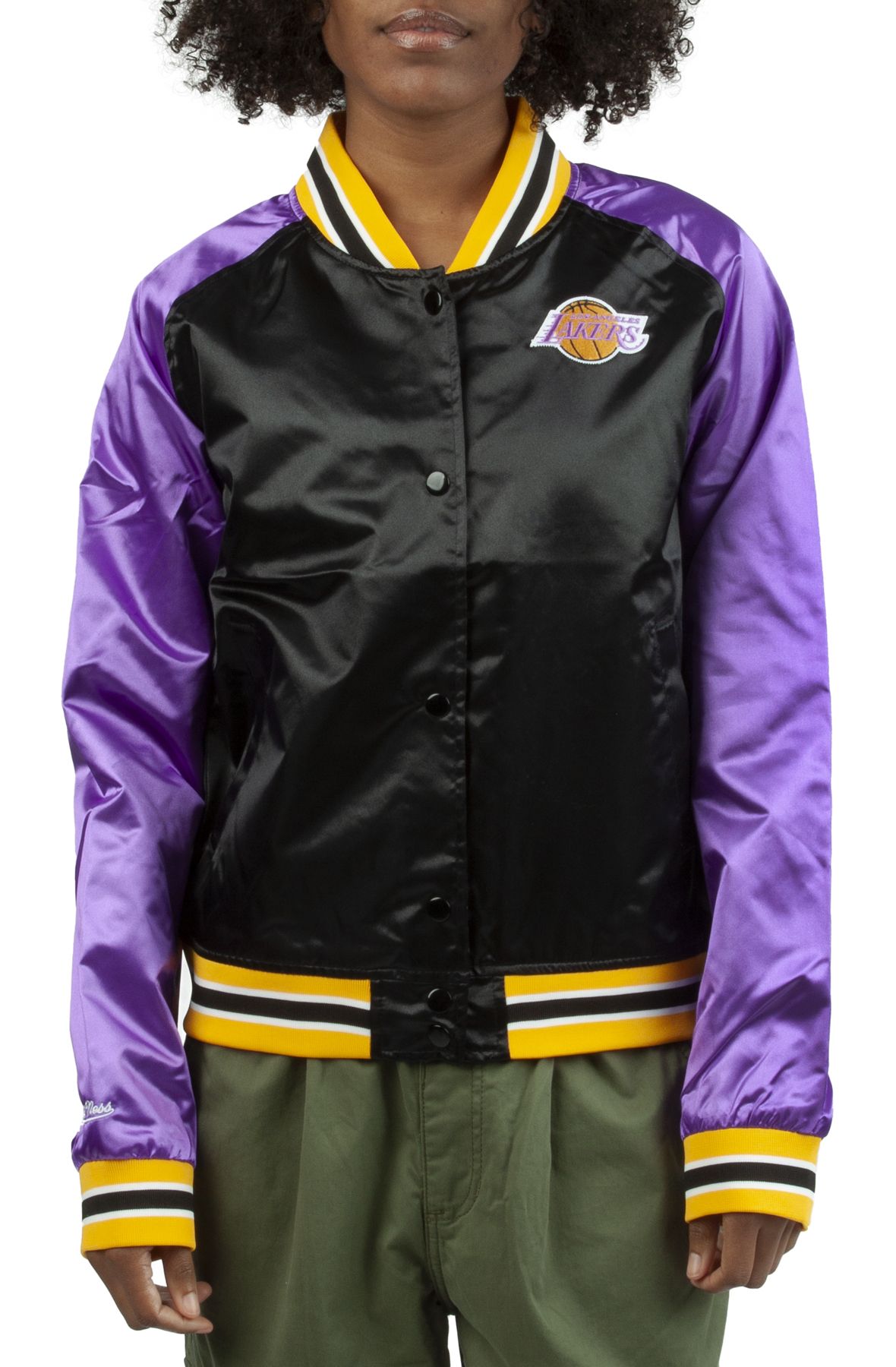 Nike Los Angeles Lakers Satin Varsity Satin Jacket White Size 3XL