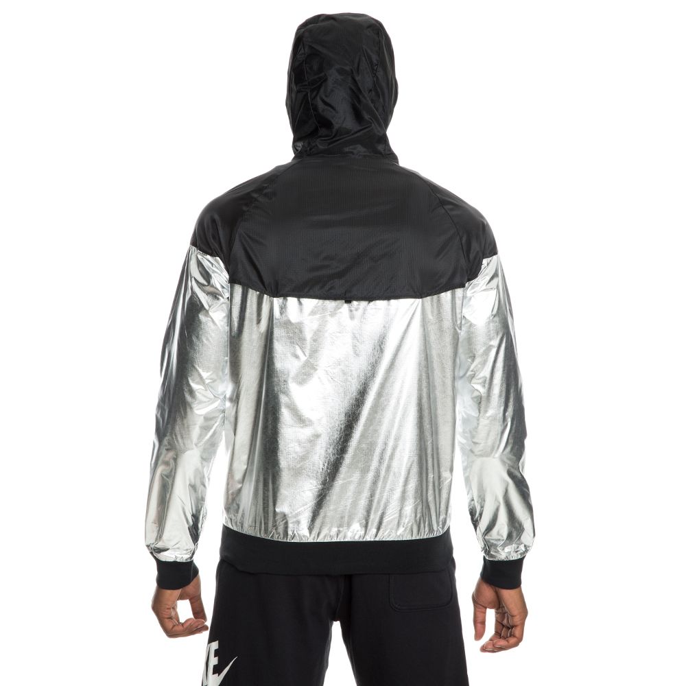 black and silver nike jacket