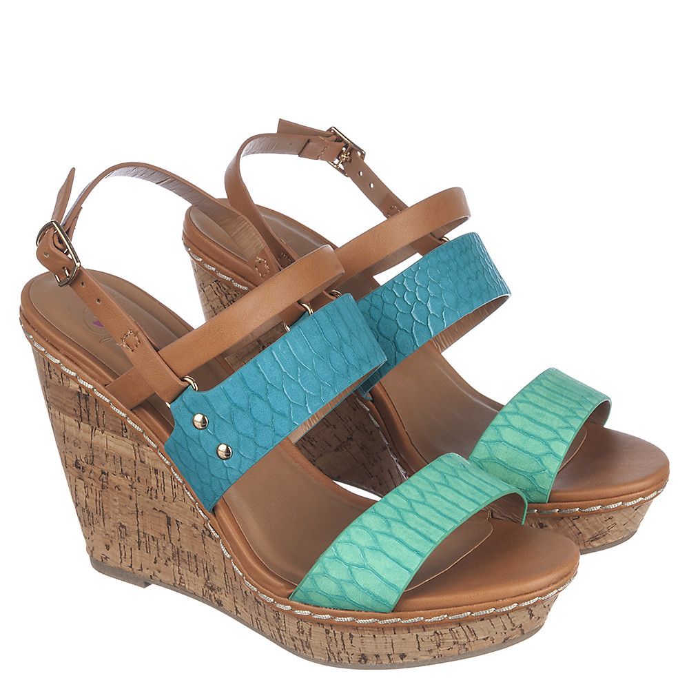 Women's LorenS Wedge Sandal Aqua/Teal