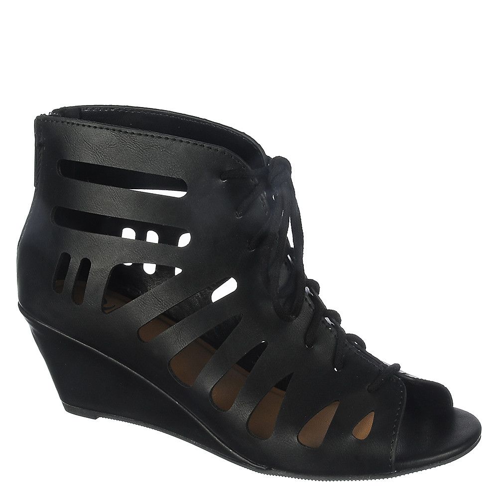 SHIEKH Selia-S Lace-Up Wedge Sandal FD SELIA-S/BLACK - Shiekh