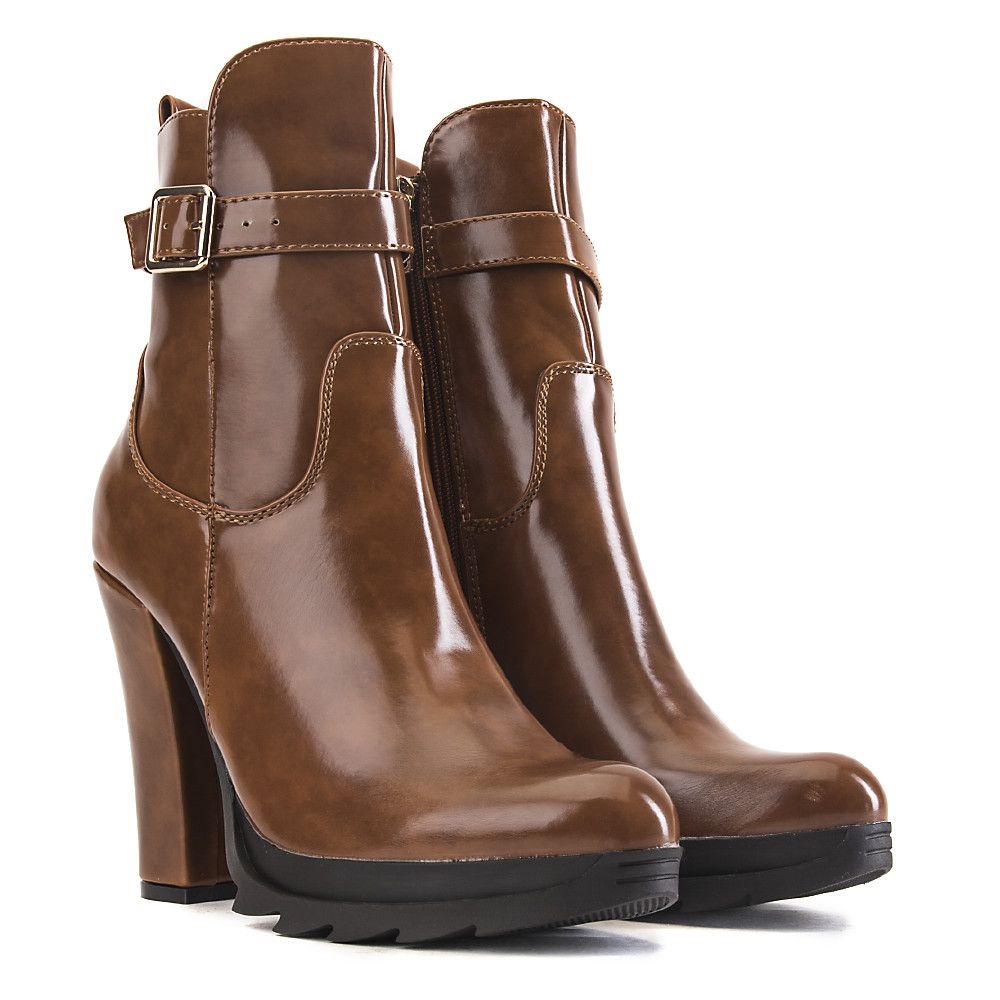 camel high heel ankle boots
