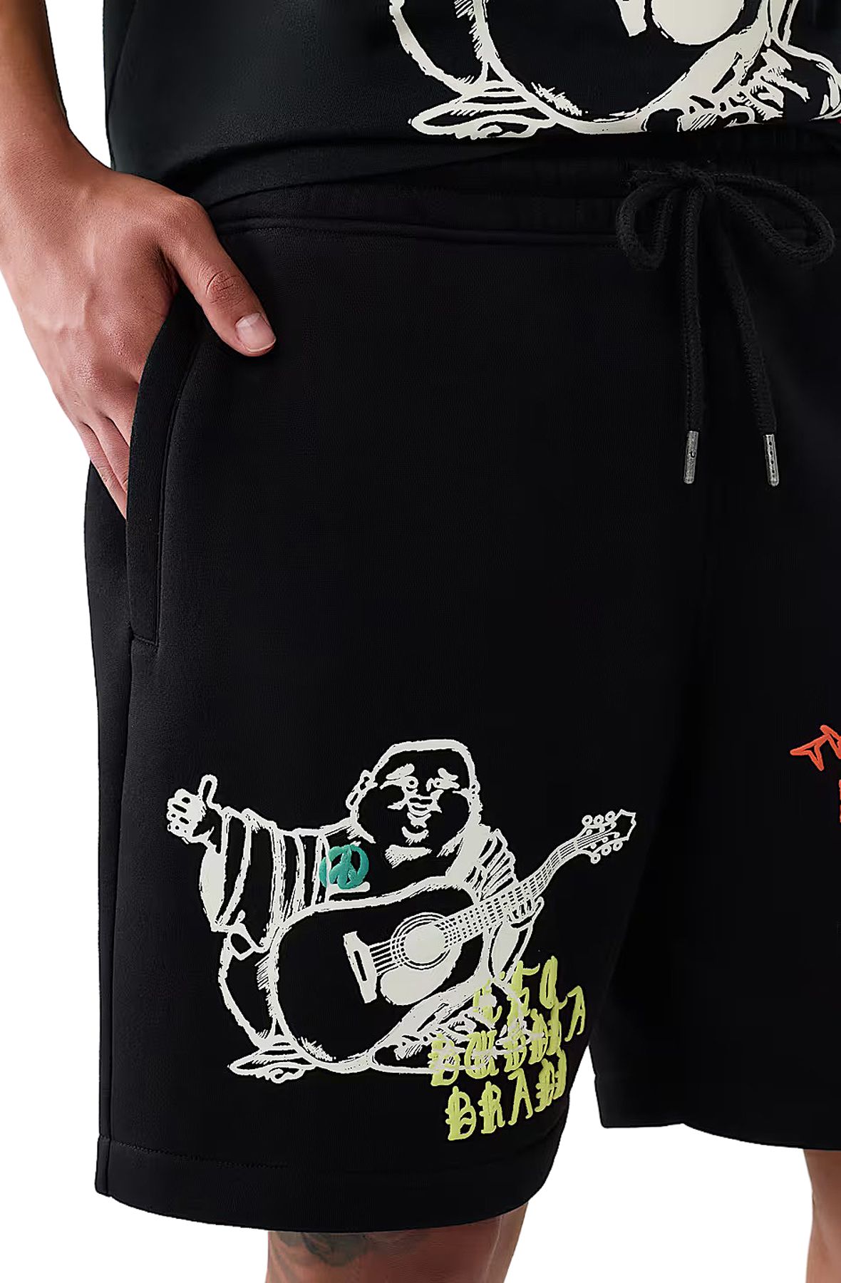 TRUE RELIGION Sketched Logo Fleece Short 110333-1001 - Shiekh