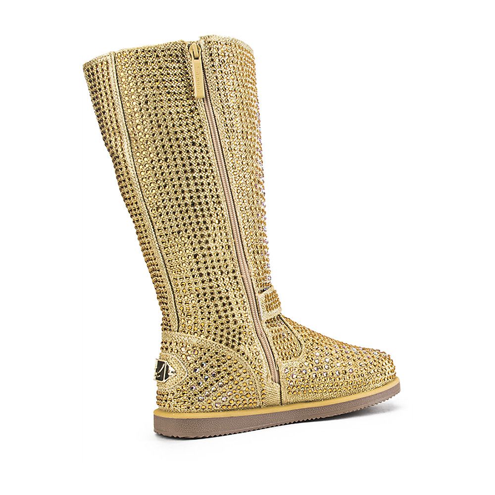 wide calf gold boots