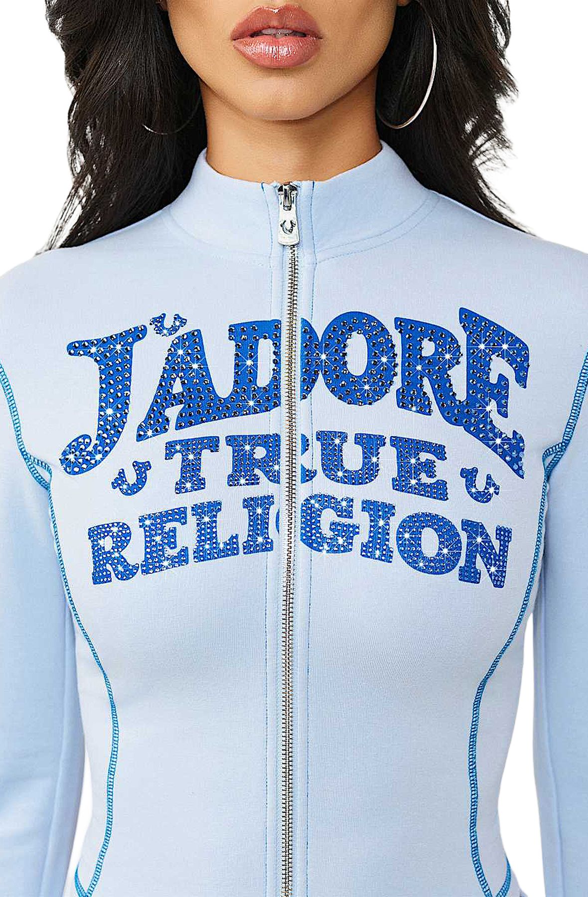 TRUE RELIGION Crystal J'adore Terry Zip-Up Jacket 210733C - Shiekh
