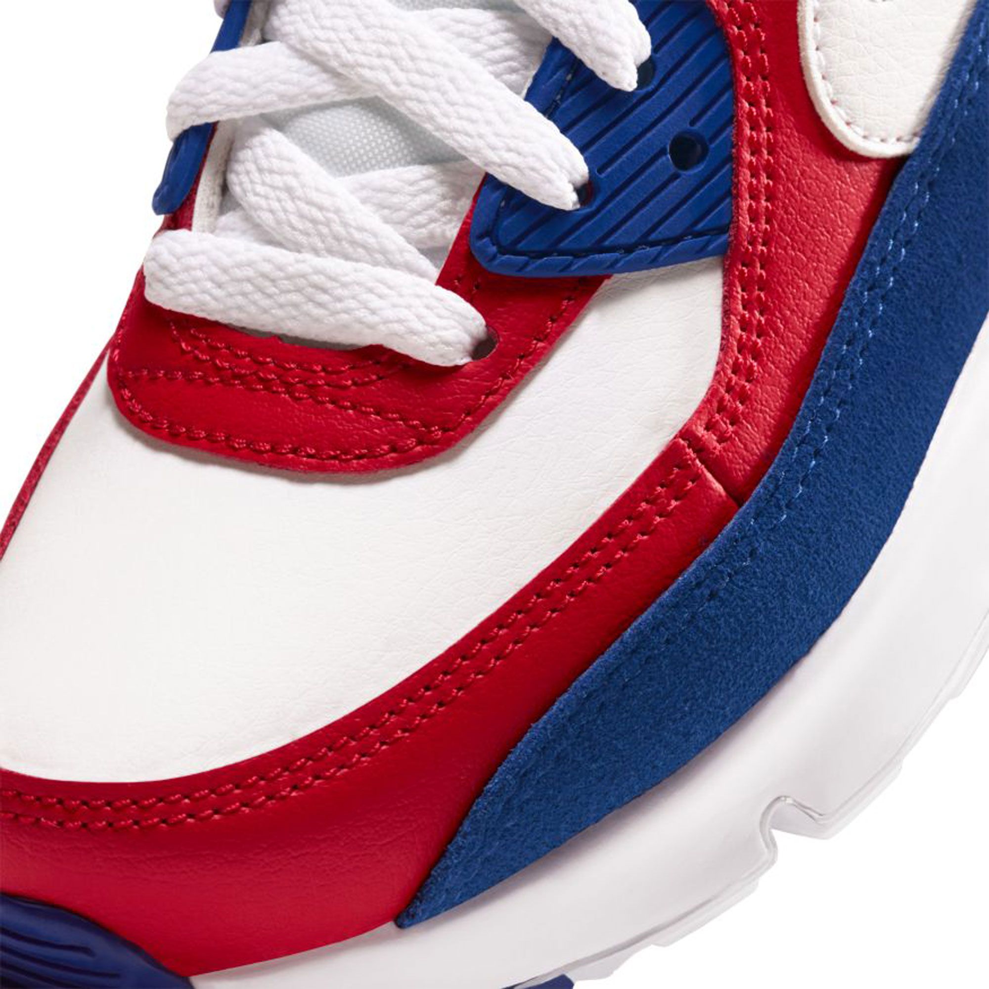 Youth 3Y Nike Air Max 90 Size Red popular White Blue USA DA9055-100 Running Shoes