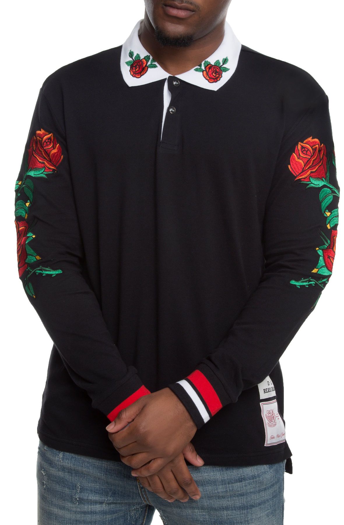 Men's Roses Rugby Top REASON The Roses Rugby in T9-49-ZB-BLK - Shiekh