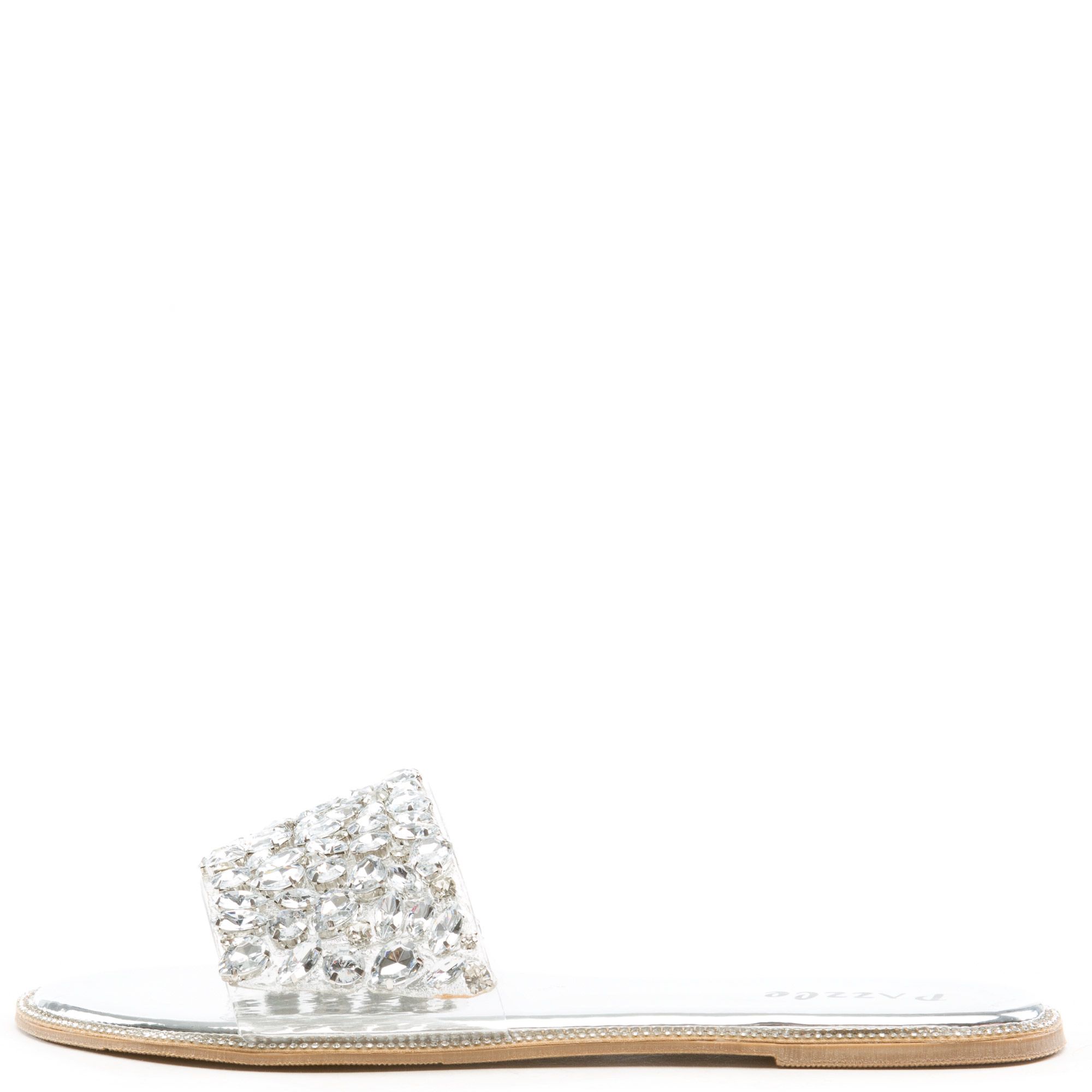 SHIEKH Glitter01 Jewel Flat Sandals GLITTER01SLV Shiekh