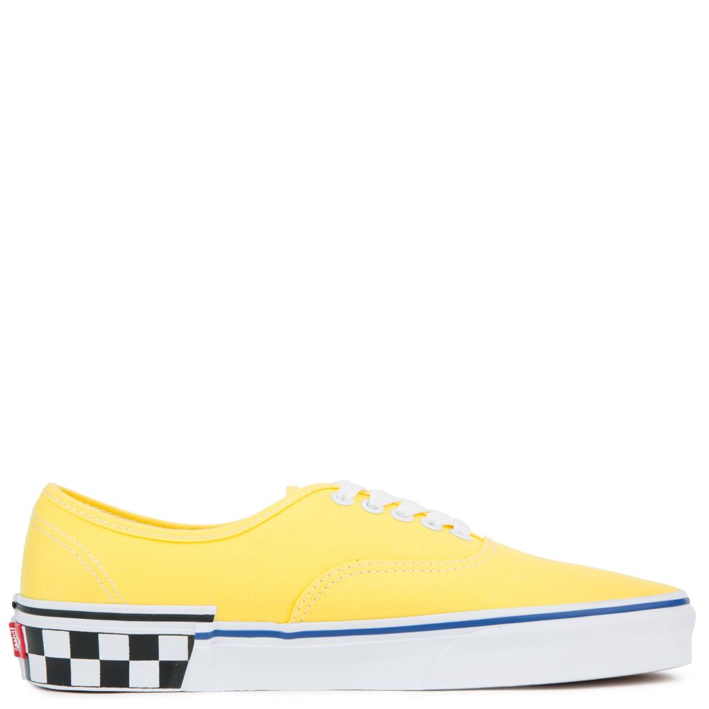Vans authentic checkerboard yellow hotsell