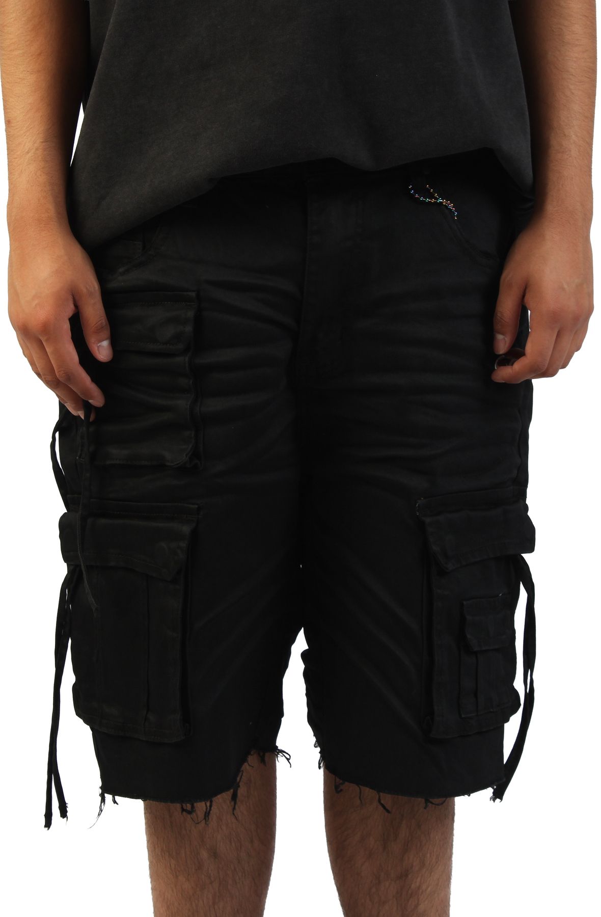 SMOKE RISE Utility Twill Cargo Shorts JS26S421SK-BLK - Shiekh