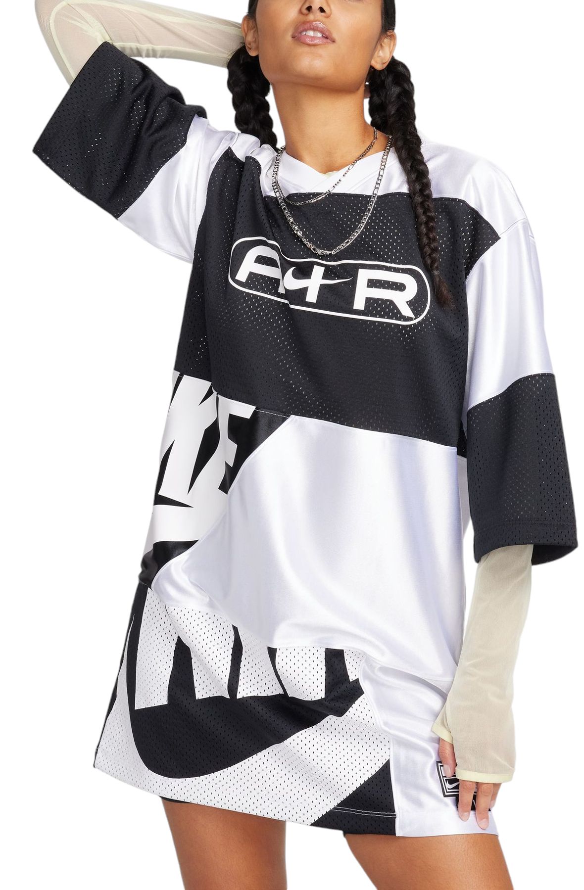 Nike Sportswear CAMI DRESS MIDI - Jersey dress - black/white/black