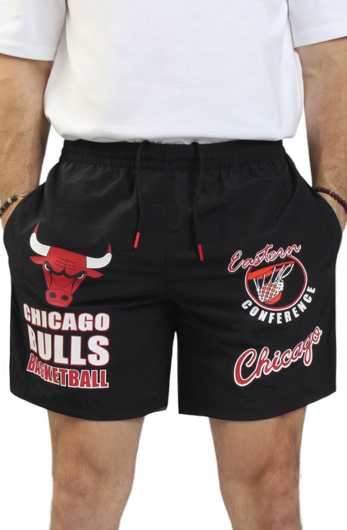 MITCHELL AND NESS Chicago Bulls Multi Hit Nylon Shorts  PSHR6910-CBUYYPPPBLCK - Shiekh