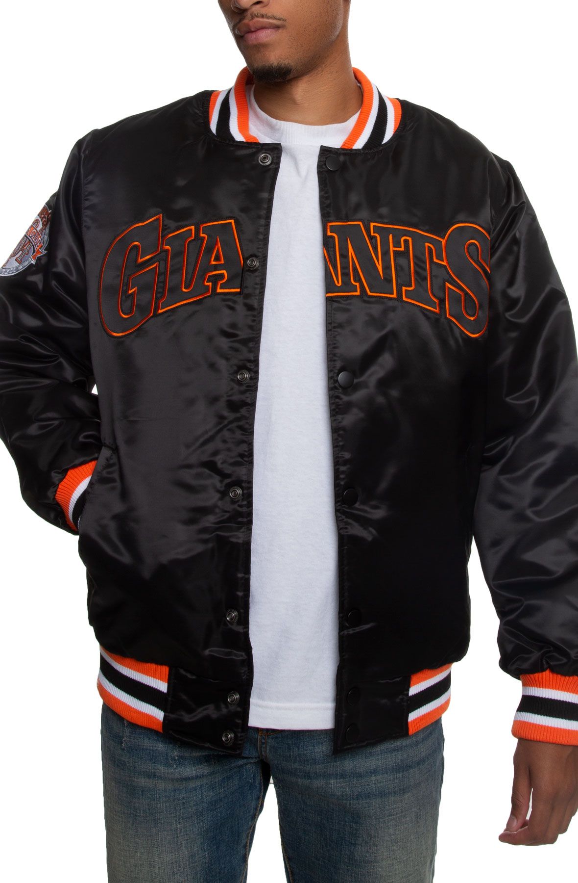 Mitchell & Ness San Francisco Giants Men's Logo Anorak Jacket Orange,White,Black