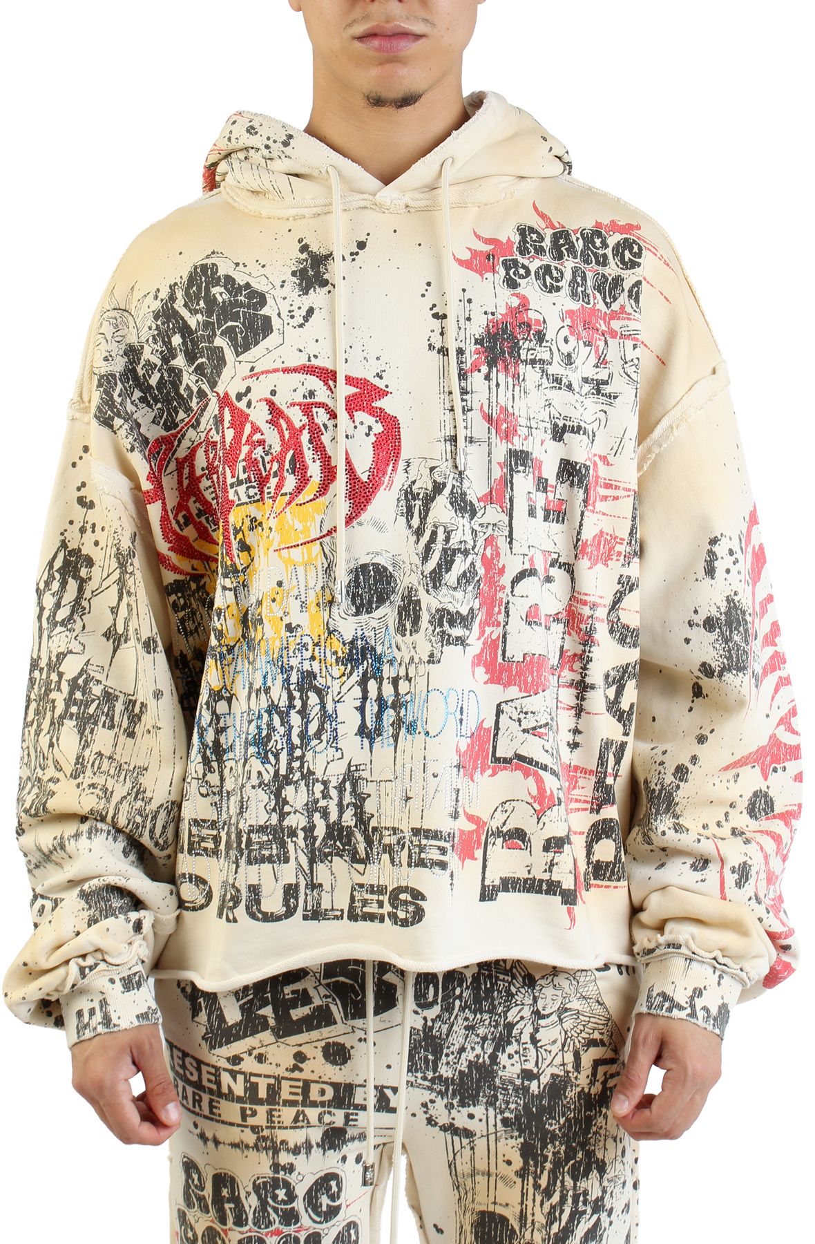 RARE PEACE Raver Bathroom Hoodie RK5041-ECRU - Shiekh